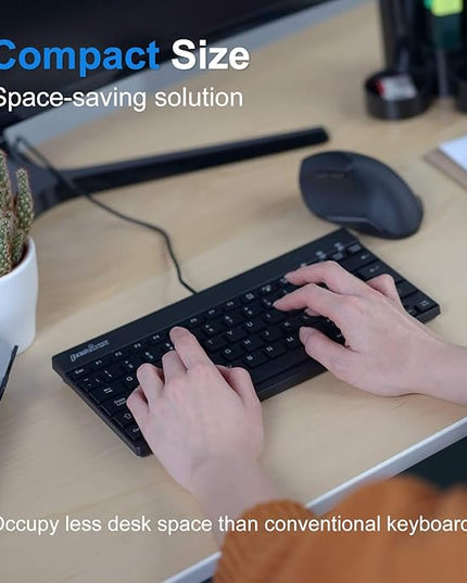 Perixx PERIBOARD-426 Wired Mini Low Profile Keyboard (Wired USB), US English Layout (11665)