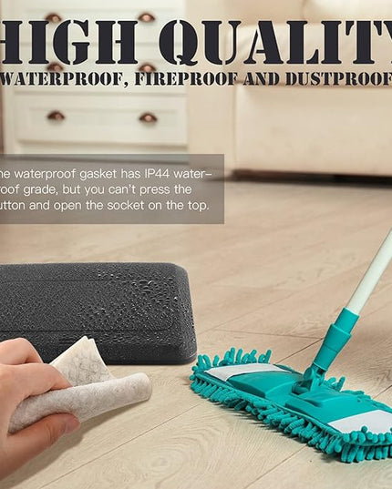 Hoolerry 4 Pack Pop up Floor Electrical Outlet Cover Box Kit with 4.8A USB Charger 20Amp Waterproof Weatherproof Floor Tamper Resistant Outlet Receptacle for Countertop Home (Black)