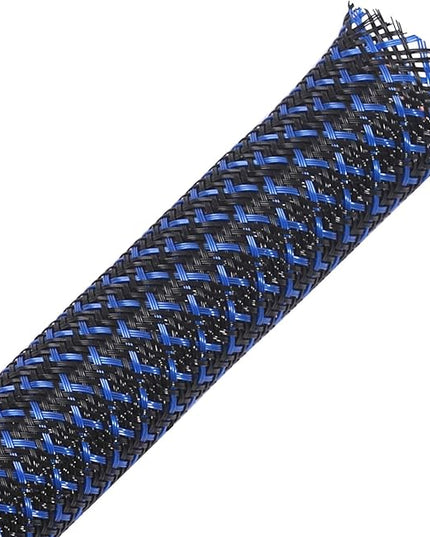 25ft - 1/4 inch PET Expandable Braided Sleeving – BlackBlue – Alex Tech Braided Cable Sleeve