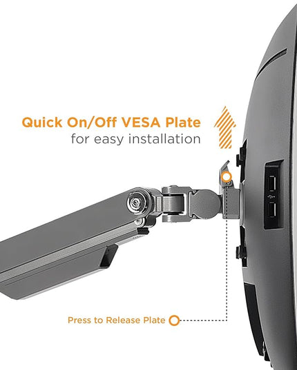Mount-It! Dual Monitor Arm Mount Desk Stand | 2 x 3.0 USB Ports | Articulating Mechanical Spring Height Adjustable | Fits Two 24 27 29 30 32 Inch VESA 75 100 Compatible Screens | C-Clamp and Grommet