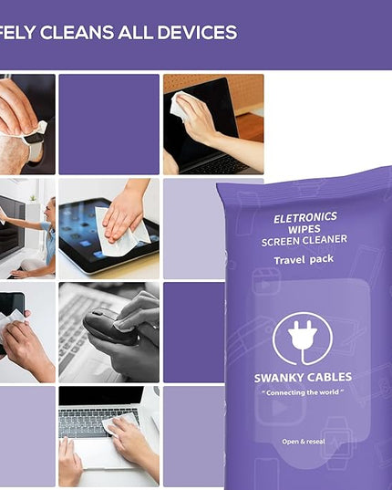 Screen Cleaner Wipes: Electronic Wipes for Screens - Computer Screen Wipes for Lens, Phone, Tv Screen and Monitor Cleaning - Tech Wipes & Microfiber Cloth (Soft Wipes, 210 Count)