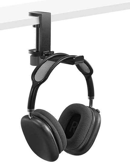 blingwider Metal Heavy Duty Foldable Headphone Holder for Desk, Headset Stand for Desk,Backpack Holder Hook for Desk,Bag Hook Under Desk,Clamp Hook for Desk Attachments,Black