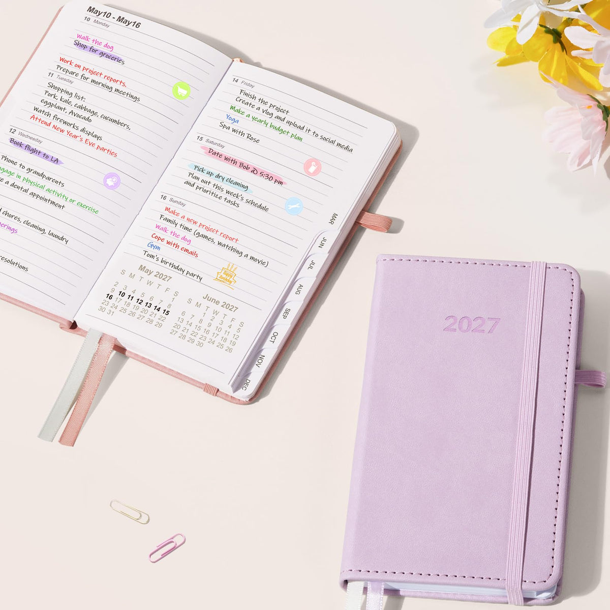 Forvencer Pocket Planner 2027,Small Weekly Monthly Planners for Purse