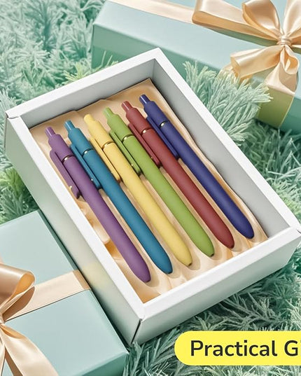 UIXJODO Colorful Pens, 6 Pcs Colored Pens Fine Point Smooth Writing Pen, 0.5mm Colored Ink Gel Pen for Journaling Note Taking Writing, Office School Supplies Gifts for Women (6 Pcs Gold Vintage)