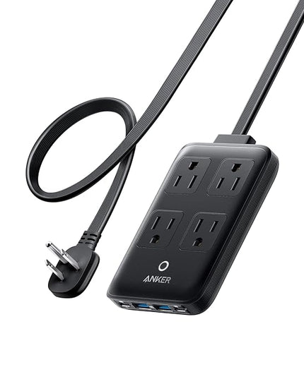 Anker Charging Station, 20W Max 8-in-1 USB-C Power Strip for iPhone 15/14 and MacBook Air/Pro, 5 ft Thin Cord with 4 AC, 2 USB-A, and 2 USB-C Ports, Fast Charging Desktop Charger for Travel, Office