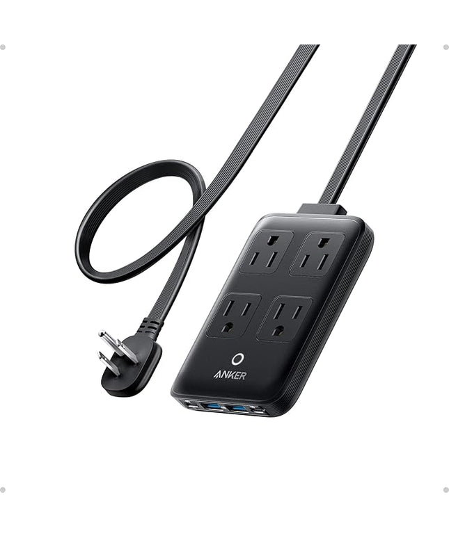 Anker Charging Station, 20W Max 8-in-1 USB-C Power Strip for iPhone 15/14 and MacBook Air/Pro, 5 ft Thin Cord with 4 AC, 2 USB-A, and 2 USB-C Ports, Fast Charging Desktop Charger for Travel, Office
