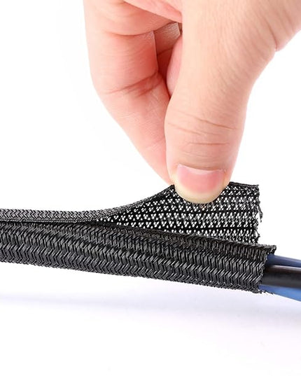 10ft *2pcs - 1/2 inch Cord Protector Wire Loom Tubing Cable Sleeve Split Sleeving for USB Cable Power Cord Audio Video Cable – Protect Cat from Chewing Cords - White(White, 10ft-1/2inch)