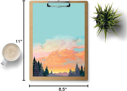 Stonehouse Collection Landscape Stationery - 60 Decorative Writing Paper Sheets - Printed Stationery Paper with Forest and Mountain Design - 8.5 x 11