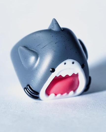 Cute Grey Shark Artisan Keycap R1 SA Profile Custom Sea Creatures Keycaps 1U ESC Handmade Cool Gaming Resin Key Cap Cherry MX Switch Compatible Mechanical Keyboard Sea Lover Gift