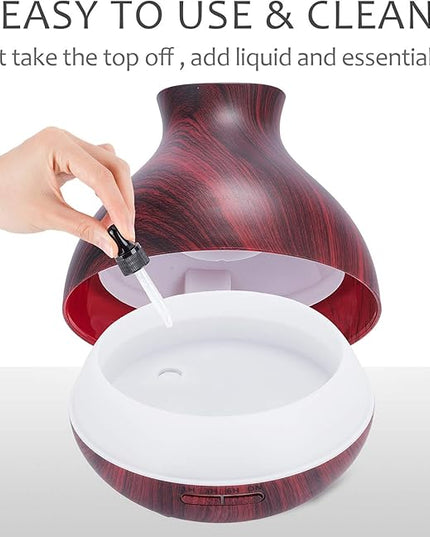 BZseed Aromatherapy Essential Oil Diffuser 550ml 12 Hours Wood Grain Aroma Diffuser with Timer Cool Mist Humidifier for Large Room, Home, Baby Bedroom, Waterless Auto Shut-off,7 Colors Lights Changing