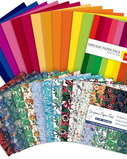 Origami Paper Kit Dobule Sided 100 Sheets 100 Colors 6 Inch Japanese Chiyo Square Easy Fold Arts Crafts DIY Handwork Origami Papers Solid Color Flower