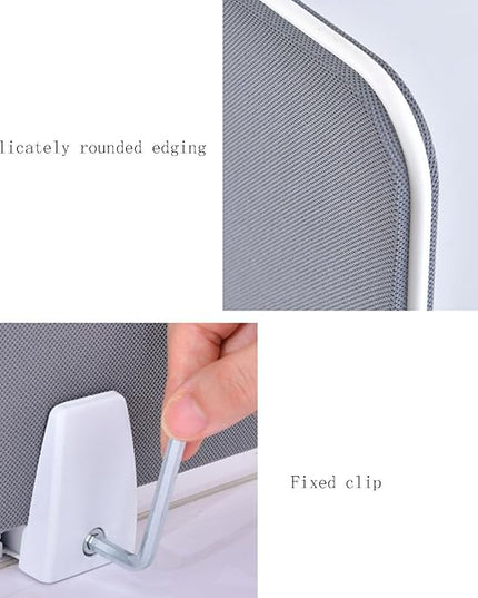 Table Mounted Modesty Panel ，Sneeze Guard Desk Divider， with Slot Sound Proof Mounted Privacy Panel，for Office Cubicle(Silver,120cmX30cm)