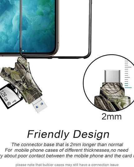 SD Card Reader for iPhone/ipad/Android/Mac/Computer/Camera,4 in1 Micro SD Card Reader Trail Camera Viewer, Portable Memory Card Reader SD Card Adapter for SD and TF Cards