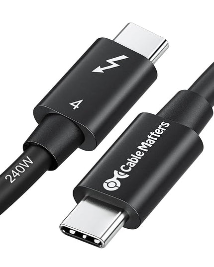 Cable Matters [Intel Certified] 40Gbps Thunderbolt 4 Cable 2.6ft with 8K Video and 240W Charging - 0.8m, Compatible with USB4, Thunderbolt 3 Cable and USB-C
