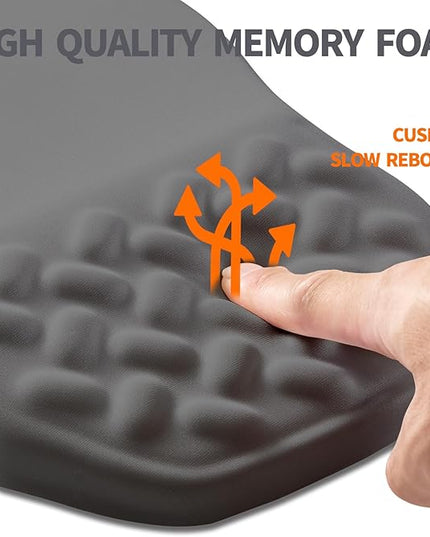 Ergonomic Slope Mouse Pad Wrist Support, Wrist Rest Mousepad for Carpal Tunnel Pain Relief with Massage Bulge and Slow Rebound Memory Foam (12x8 inch, Dark Gray)