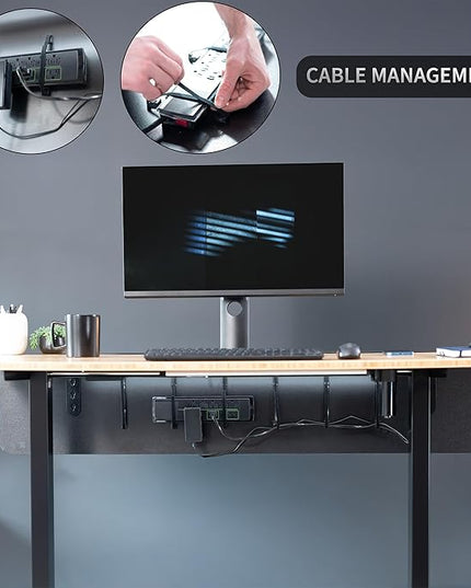 VIVO Laminate 59 x 12 inch Modesty Panel for Office Desk, 3 Configuration Options, Cable Management Organizer, Black, PP-LM60-B