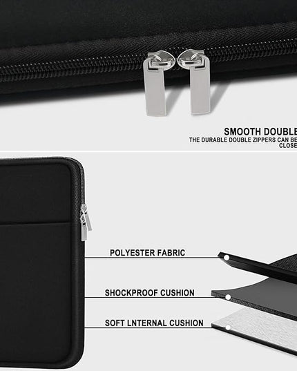 Laptop Sleeve 14 inch, Slim Traveling Laptop Case Cover with Zippered Pocket, Shockproof Protective Carrying Briefcase Computer Bag for 14" MacBook Air/Pro, HP, Dell, Lenovo, Acer, Black