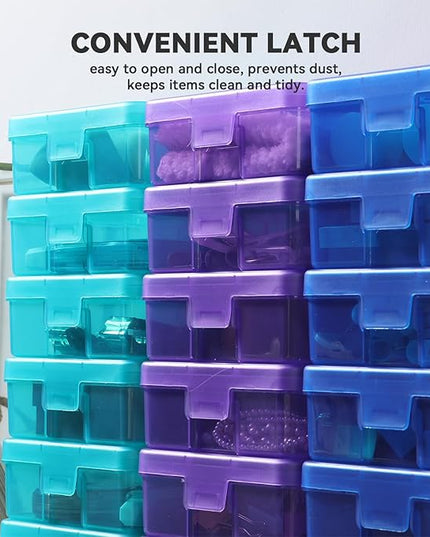novelinks 18 Pack Small Plastic Storage Containers Clear Arts & Crafts Storage Boxes & Organizers Stackable Small Containers With Lids For Organizin (Set 4)