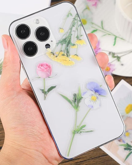 160 Pieces Natural Flower Stickers for Scrapbooking, Self-Adhesive Scrapbooking Stickers Supplies Journal for Adult Card Making Letters DIY