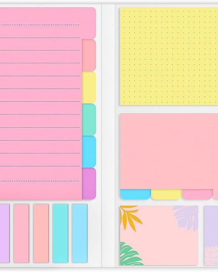 Sticky Notes Set, Post Self-Stick Notes Pads for Journaling Notebook Planner Study, Office Supplies College Essentials Back to School Supplies for High School Students Teen Girl Gifts Preppy