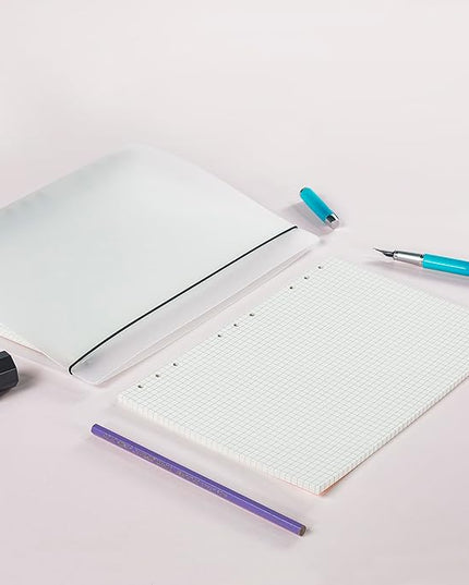 90 Sheets Planner Refill Paper, 255x180mm, 5mm Squared Inserts Paper B5 9 Holes Binder Grid Notepaper for Filofax Bullet Journals Diary