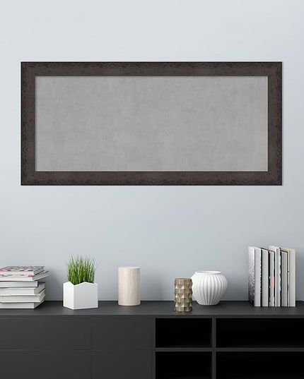 Amanti Art Black Framed Magnetic Board 25x53 Oversize Vision Board for use with Magnets, 100% Metal Sheet to Display Items as Office Decor or for Home Organization in mudroom, Kitchen or Kids Room
