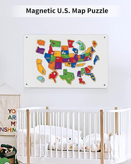 Magnetic Board,17.1" x 11.8" Magnet Display,for Magnets and Bulletin Board,Suitable for Wall, Refrigerator, Compartment, Cabinet etc,Comes with Dual Lock Tape for Easy Hanging (White)