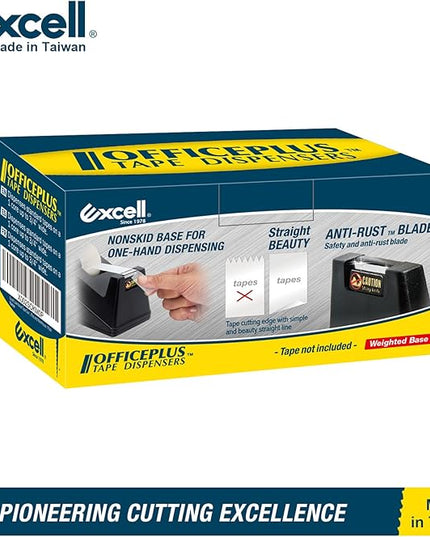 Excell Desk Tape Dispenser (1" core) with Non-Skid Base, Desktop Tape Dispenser Design for Home, Office, Gift Store and Wrapping Purpose - 3Pack