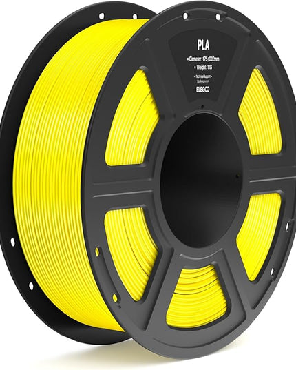 ELEGOO PLA Filament 1.75mm Yellow 1KG, 3D Printer Filament Dimensional Accuracy +/- 0.02mm, 1kg Spool(2.2lbs) Fit Most FDM 3D Printers