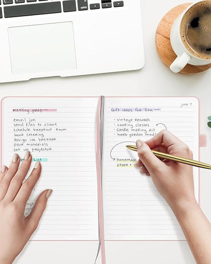 &And Per Se Lined Journal Notebook, 160 Pages, A5 5.7 x 8 inches College Ruled Thick Paper Notebook Journals for Writing, Hardcover Notebooks for Women Men Office School (1 Pack, Pink)