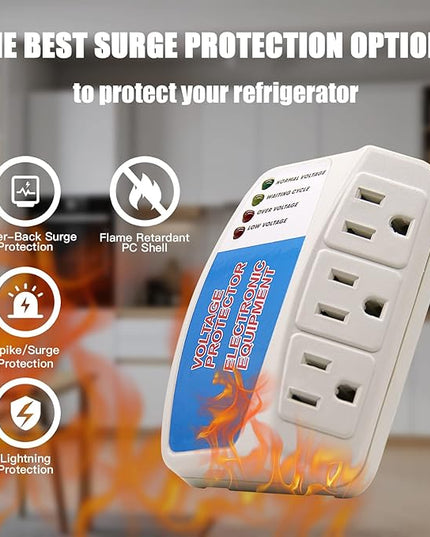 BSEED Surge Protector Power Strip Home Appliance, 3 Outlet Power Surge Protector, Voltage Protector Brownout Surge Refrigerator 1875 Watts, 120V, 15A, 2 Pack