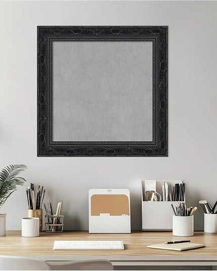Amanti Art Black Framed Magnetic Board 20x20 Small Vision Board for use with Magnets, 100% Metal Sheet to Display Items as Office Decor or for Home Organization in mudroom, Kitchen or Kids Room