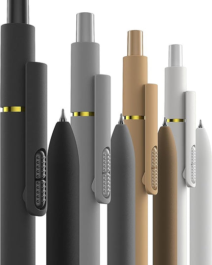 Hiacry 8 Pcs Gel Pens - 0.7mm Fine Point Smooth Writing Black Ink, Quick-Dry Long Lasting Fidge Pens, School & Office Supplies for Men Women
