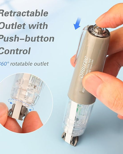 BITOSEE Refillable Retractable Quick Dry White Correction Tape,Mini Small Aesthetic Cute Correction Tape, with Easy to Use Kawaii Pen Shaped Applicator,for School Office Supplies
