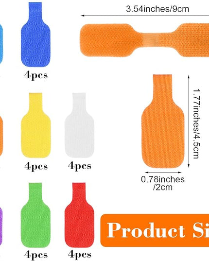 32PCS Cable Cord Labels Tags Large Size Multicolored Write on Wire Label for Electronics Organizing Wires and Identification, Reusable Multiple Uses Handwriting Cable Markers Tag(8 Colors)