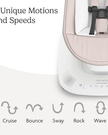 UPPAbaby Mamaroo Smart Swing – Customizable Soothing Modes with MotionSync Technology – Infant Recline + Bluetooth Enabled – Included Newborn Insert – Charlie (Sand Mélange)