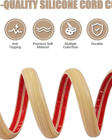 Floor Cord Cover Self Adhesive Cord Hider,10FT Cable Management, Extension Strip Protector for Wires, Prevent Cable Trips for Offices, Gyms, Exhibitions Cavity:0.51"(W) x 0.3"(H) WoodLightyellow