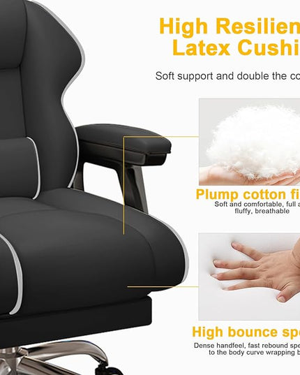 Executive Office Chair Reclining with Footrest Ergonomic Computer Desk with Lumbar Support Big and Tall Home High Back Gaming Chair for Office Home Study