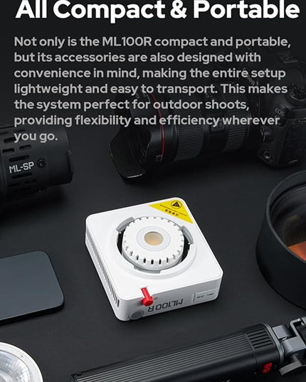 Godox ML100R 110W RGB LED Video Light, with Interchangeable 15° Reflector/1800-10000K CCT/14 Cinematic FX Effects/Multiple Power Options/Supports App Control,for Filming/Live Streaming etc.