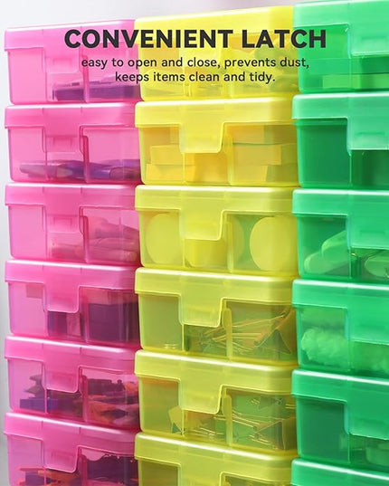 novelinks 18 Pack Small Plastic Storage Containers Clear Arts & Crafts Storage Boxes & Organizers Stackable Small Containers With Lids For Organizin (Set 3)