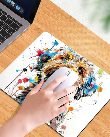 A Dog with Messy Drawings Square Mouse pad, Texture, Waterproof, Anti Slip Rubber Base, Computer Mouse pad, Laptop Mouse pad