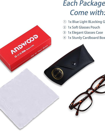 ANDWOOD Blue Light Blocking Glasses Women Men Computer Small Face Clear Bluelight Blocker Eyeglasses Frame