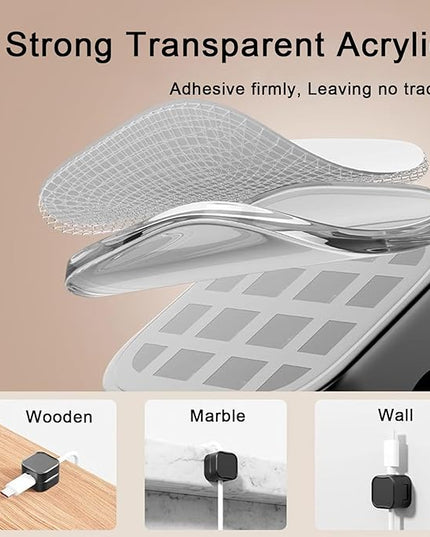 IFNOW 12 Pack Magnetic Cable Clips Cord Organizer Black and White Self Adhesive Cord Holder Under Desk Cable Management for Home,Office,Car,Desk,Nightstand