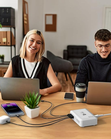 Charging Station for Multiple Devices 500W, 10 Ports Charging Blocks for Laptops/Tablets/Cellphones, 140W Max GaN Charger Super Fast Charging for MacBook, Ipad, iPhone, Power Adapter for Travel