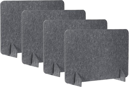 PATIKIL Desk Divider, 4 Set 24 x 16 Inch Acoustic Freestanding Desk Divider Desk Privacy Panel with 8 Pcs Support Feet for Library Office Workstation,Dark Grey