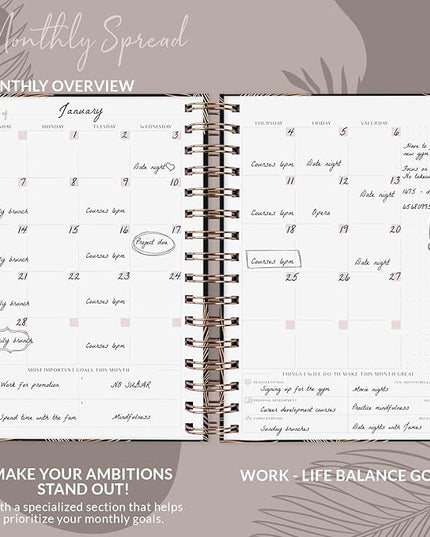 PLANBERRY Hourly Schedule Planner Premium – Undated Weekly Organizer with Time Slots & Monthly Budget – Time Management, Goal Setting, to-Do List & Habit Tracker –6.9″x8.5″(Onyx Black)