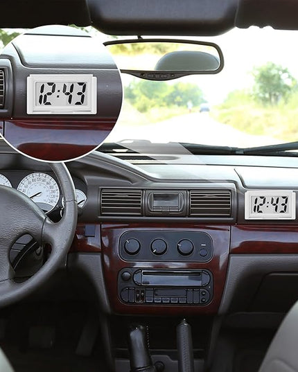 Frienda 3 Pieces Mini Digital Clock Small Digital Clock Stick on Battery Operated Self Adhesive Bracket for Car Dashboard Fridge (White,Blue,Red)