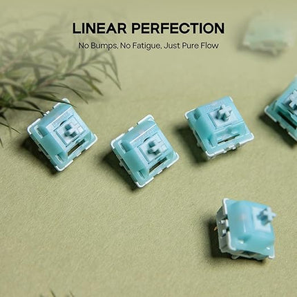 EPOMAKER Creamy Jade 45gf Gaming Keyboard Switches, 100 PCS Linear Switch, 5-Pin Pre-Lubed Switch, with PC/PA66 Case, POK Stem, Compatible with MX Keycaps for Mechanical Keyboard