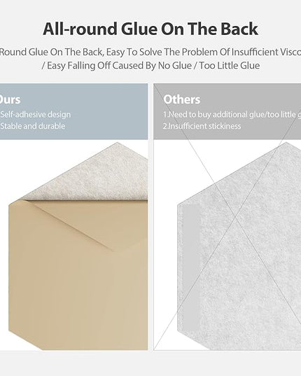 12 Pack Acoustic Panels Self Adhesive Sound Proof Foam, High Density Sound Acoustic Foam Panel, 12X10.23X0.4 Inch Hexagon Wall Panels in Home,Office,Reccording Room,Studio(Beige)
