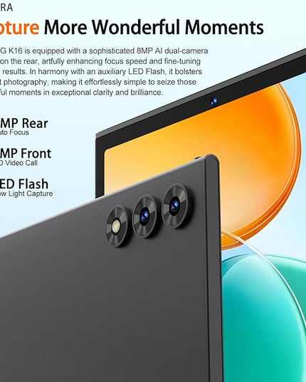 SKYEGG 2025 Android 15 Tablet 10.1 Inch Tablets, 30GB RAM 128GB ROM 1TB Expand, 8000mAh Battery, BT5.0, 2.4/5G Wi-Fi 6, Metal Body with Keyboard & Mouse, Gemini AI, Widevine L1 HD IPS Display - Black